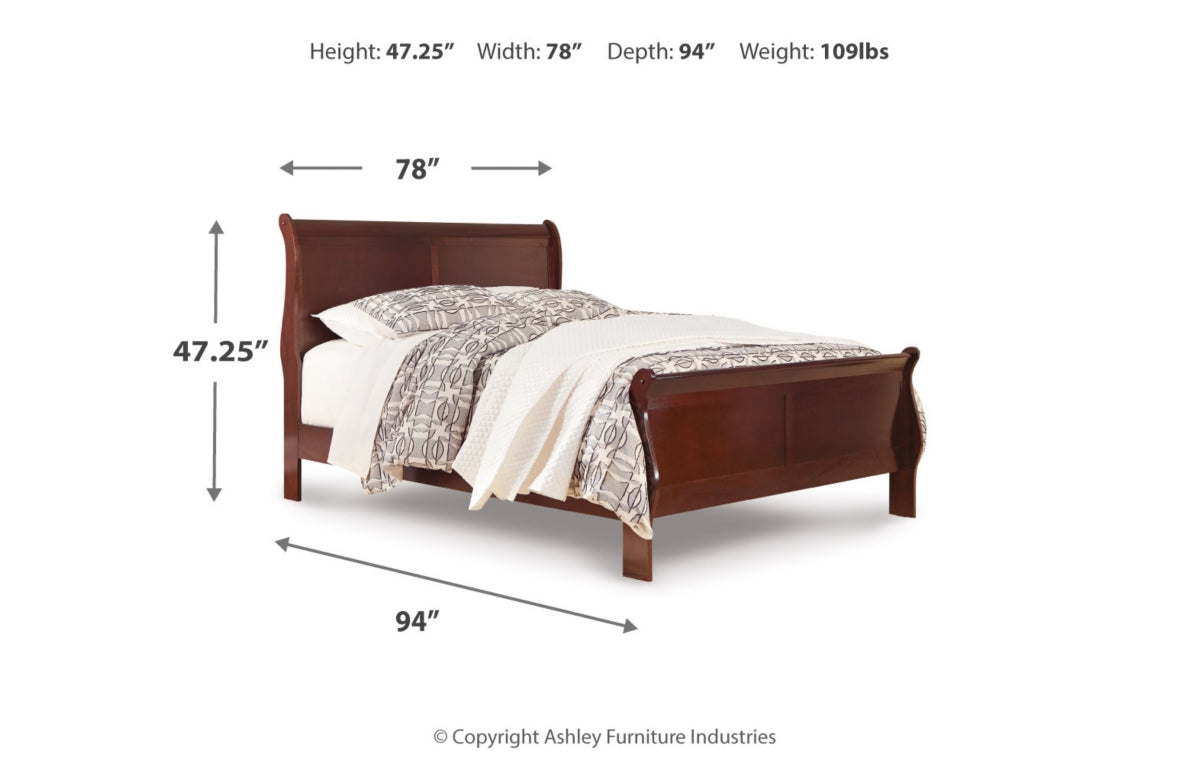 Alisdair California King Sleigh Bed with Mirrored Dresser