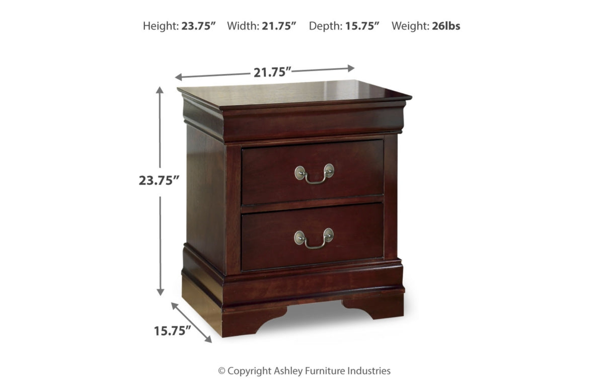 Alisdair Twin Sleigh Bed with Mirrored Dresser, Chest and Nightstand