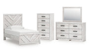 Cayboni Twin Panel Bed, Dresser, Mirror and Chest