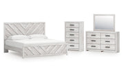 Cayboni King Panel Bed, Dresser, Mirror and Chest
