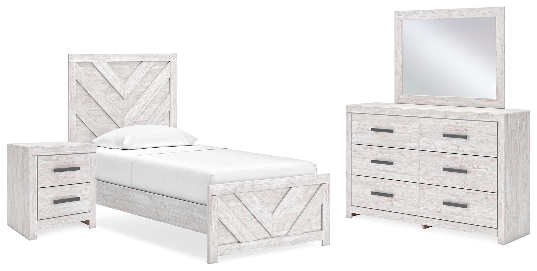 Cayboni Twin Panel Bed, Dresser, Mirror and Nightstand