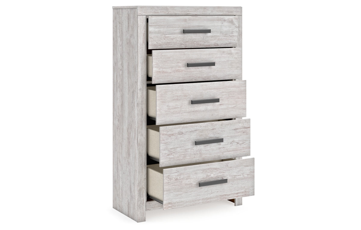 Cayboni Full Panel Bed, Dresser, Mirror, Chest and Nightstand