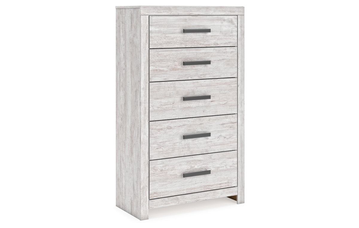 Cayboni Queen Panel Bed with Mirrored Dresser, Chest and Nightstand