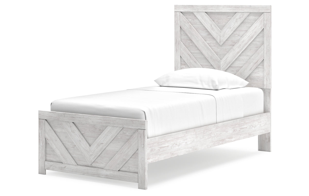Cayboni Twin Panel Bed, Dresser, Mirror, Chest and Nightstand