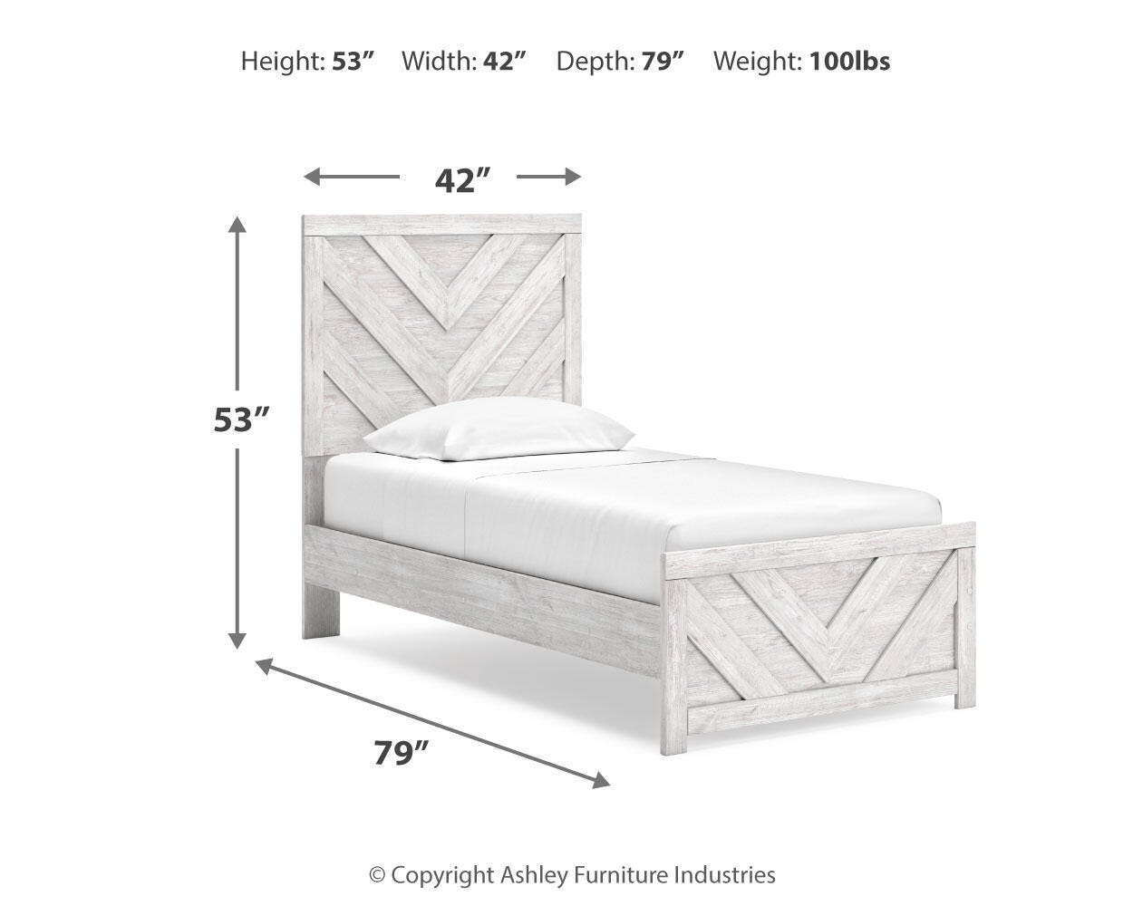 Cayboni Twin Panel Bed, Dresser, Mirror and Nightstand