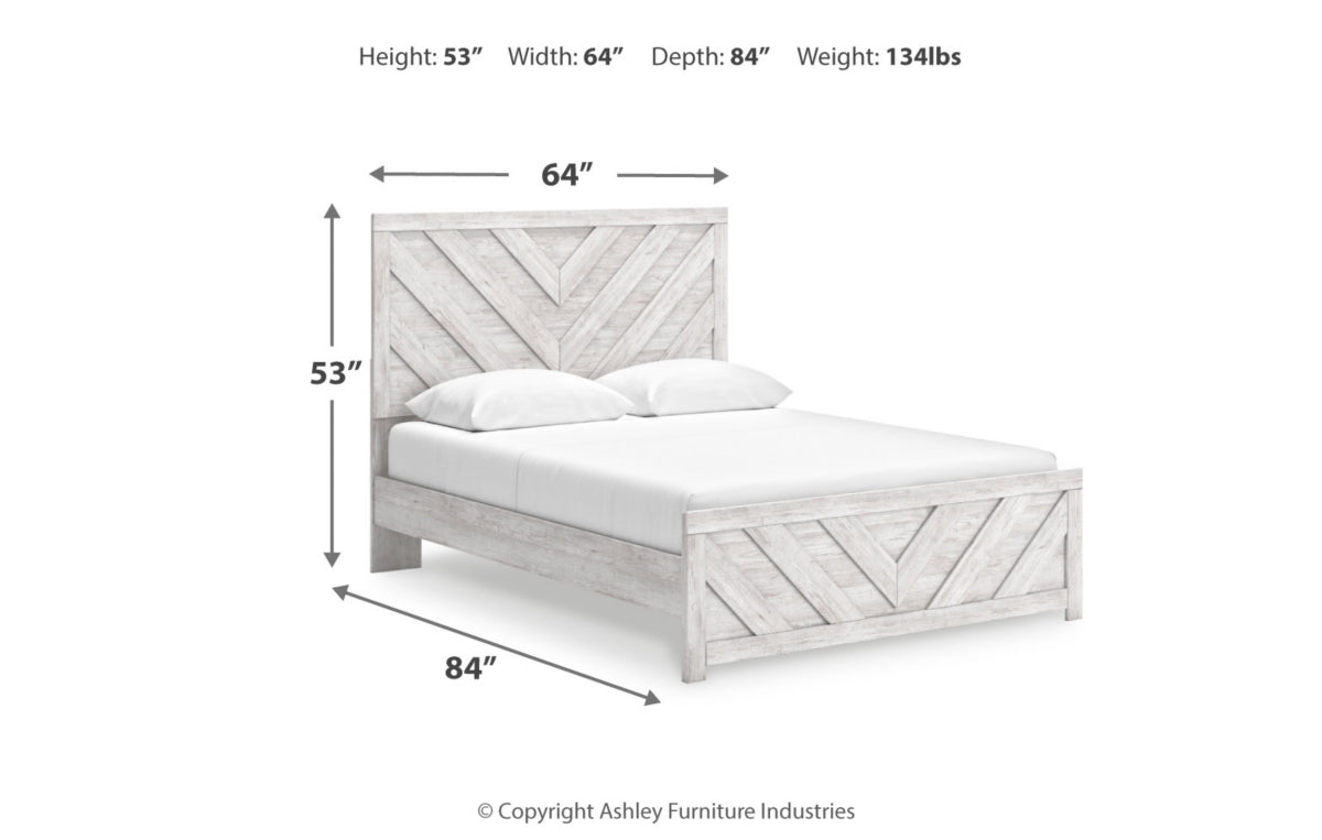 Cayboni Queen Panel Bed with Mirrored Dresser, Chest and Nightstand