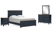 Landocken Queen Panel Bed with Mirrored Dresser and Nightstand