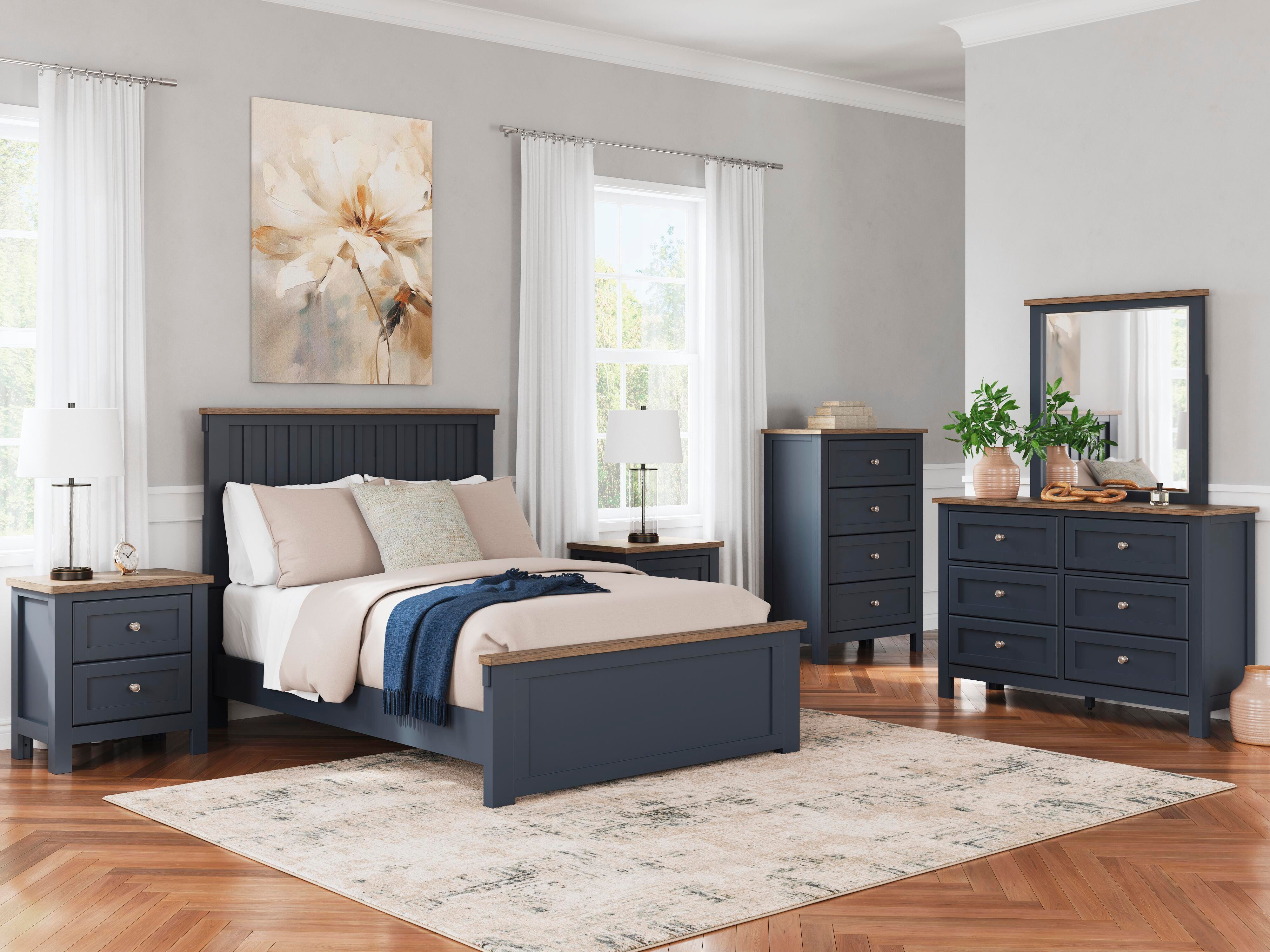 Landocken Full Panel Bed, Dresser, Mirror and Chest