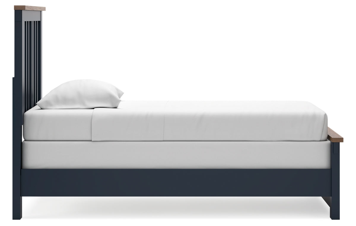 Landocken Twin Panel Bed with Mirrored Dresser