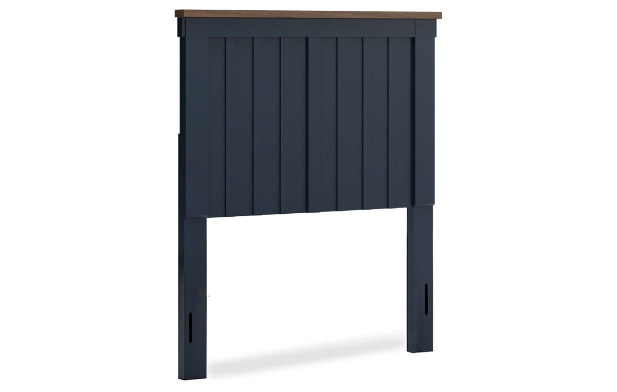 Landocken Twin Panel Headboard with Mirrored Dresser and Chest