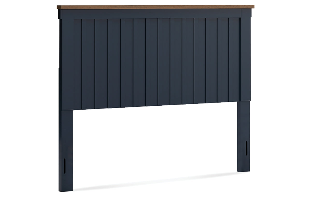 Landocken Queen Panel Headboard with Mirrored Dresser, Chest and Nightstand