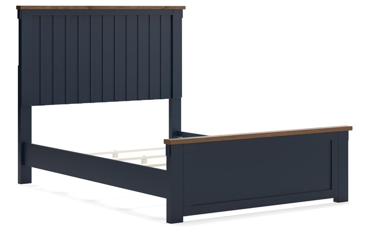 Landocken Full Panel Bed with Mirrored Dresser