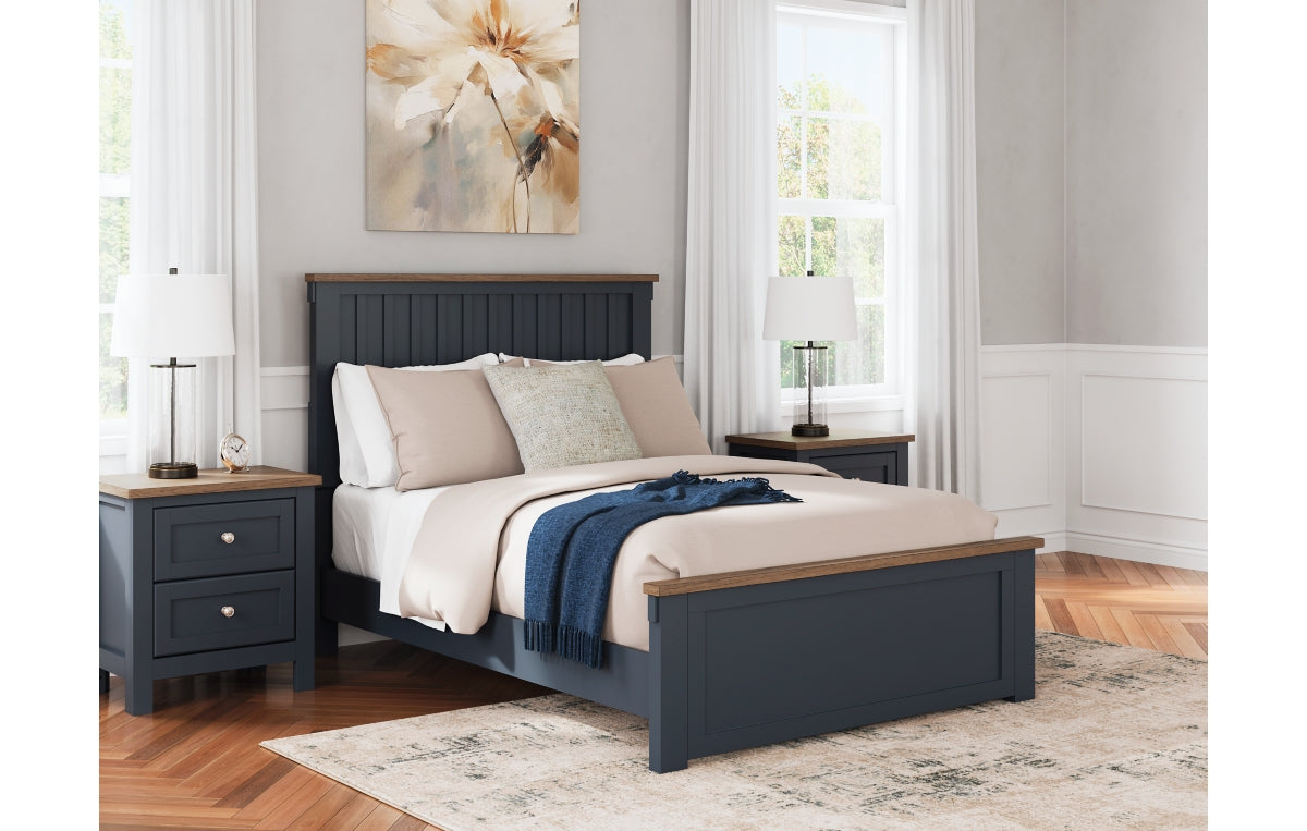 Landocken Full Panel Bed with Mirrored Dresser