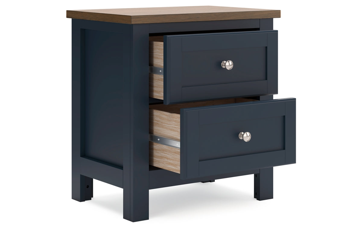 Landocken Queen Panel Headboard with Mirrored Dresser, Chest and Nightstand