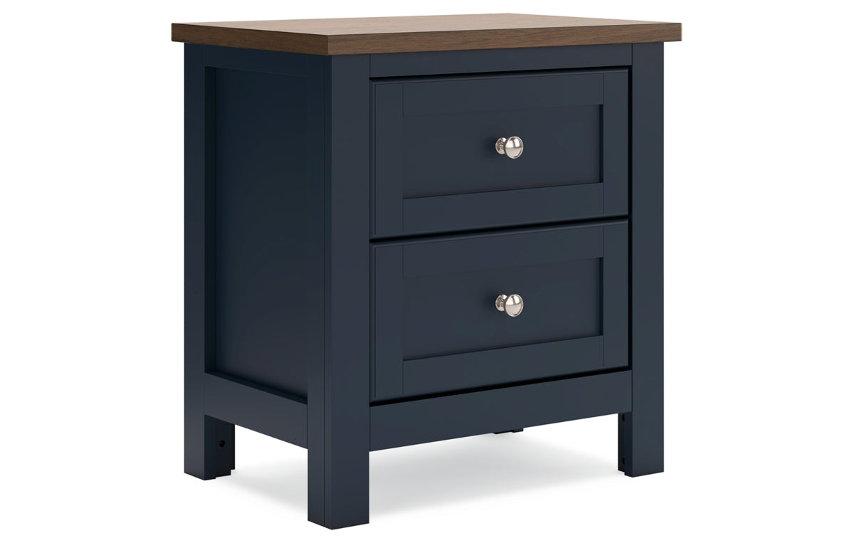 Landocken Queen Panel Headboard with Mirrored Dresser, Chest and Nightstand