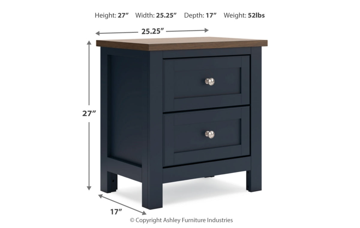 Landocken Queen Panel Headboard with Mirrored Dresser, Chest and Nightstand