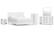 Binterglen California King Panel Bed, Dresser, Mirror, Chest and Nightstand