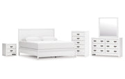 Binterglen King Panel Bed, Dresser, Mirror, Chest and Nightstand