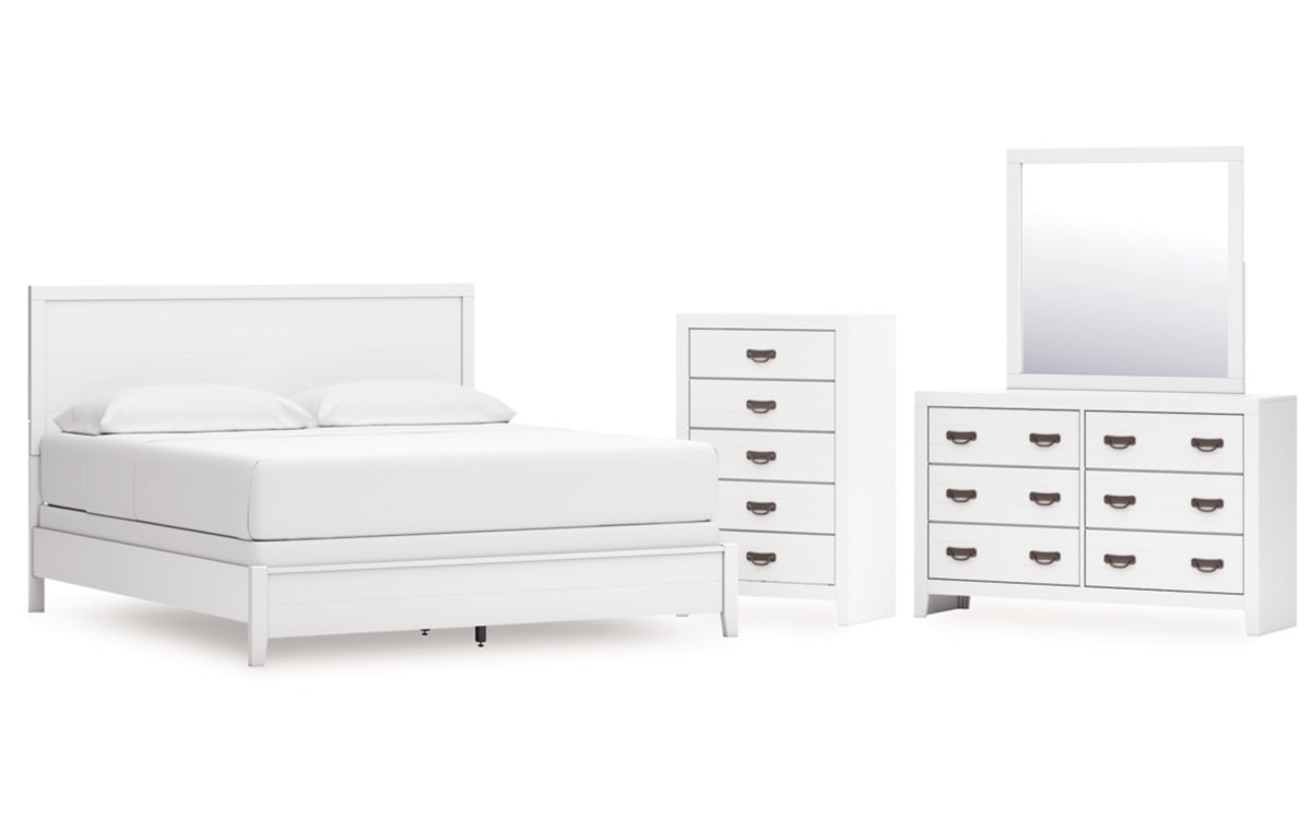 Binterglen California King Panel Bed, Dresser, Mirror and Chest