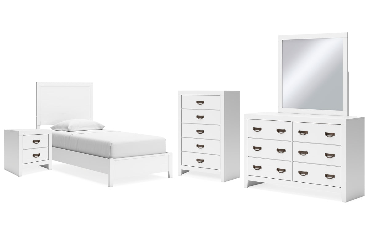 Binterglen Twin Panel Bed, Dresser, Mirror, Chest and Nightstand
