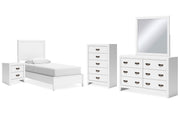 Binterglen Twin Panel Bed, Dresser, Mirror, Chest and Nightstand