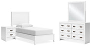 Binterglen Twin Panel Bed, Dresser, Mirror and Nightstand