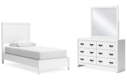 Binterglen Twin Panel Bed with Mirrored Dresser