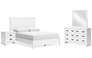 Binterglen Queen Panel Bed with Mirrored Dresser and Nightstand