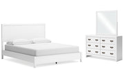 Binterglen California King Panel Bed with Mirrored Dresser