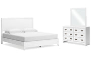Binterglen King Panel Bed with Mirrored Dresser