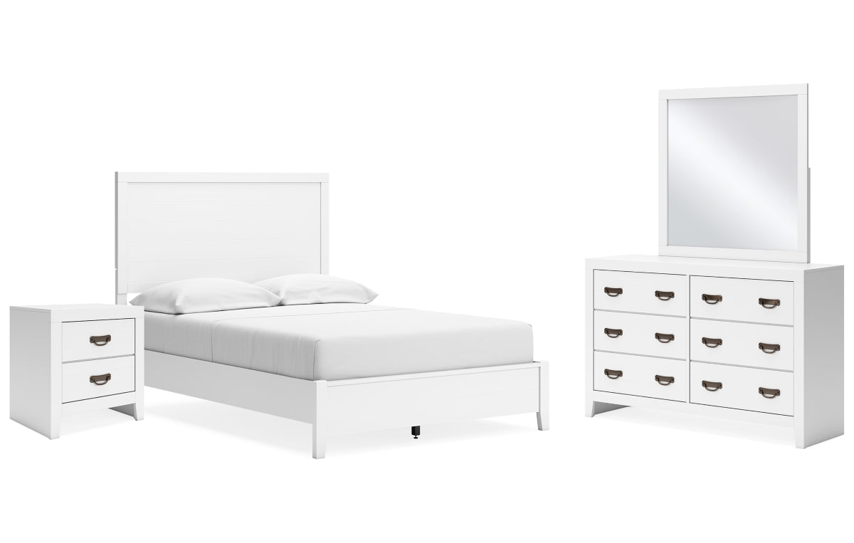 Binterglen Full Panel Bed with Mirrored Dresser and Nightstand