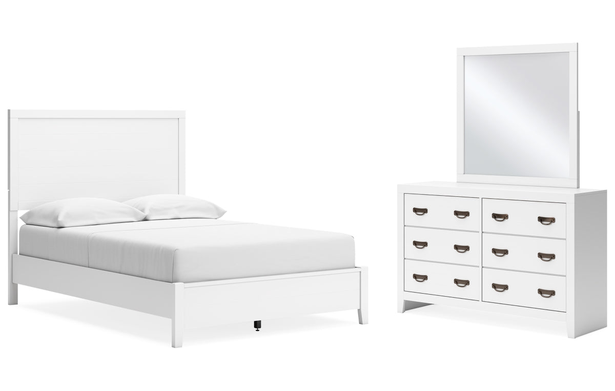 Binterglen Full Panel Bed with Mirrored Dresser