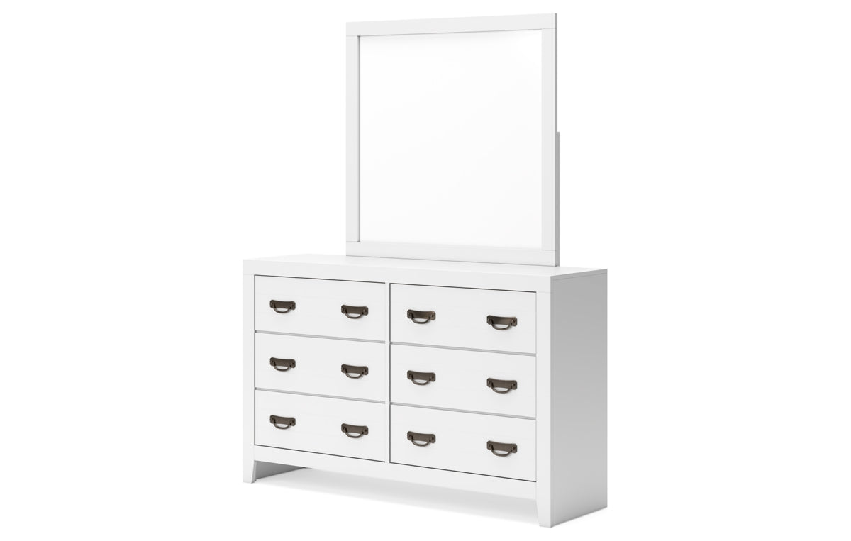 Binterglen Queen Panel Bed with Mirrored Dresser