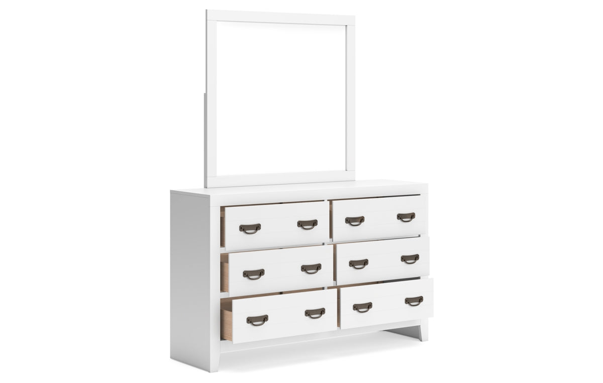 Binterglen Queen Panel Bed with Mirrored Dresser