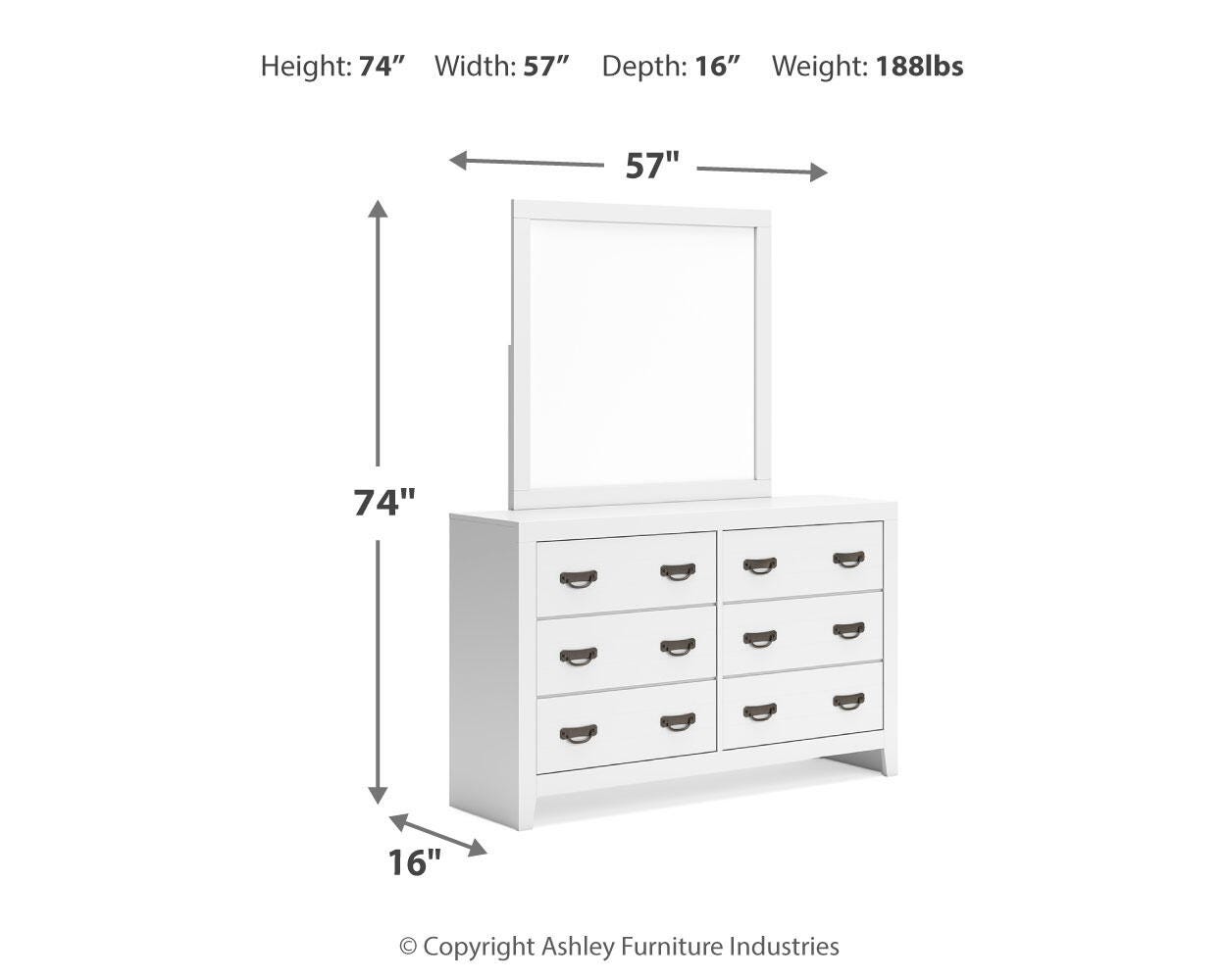 Binterglen Twin Panel Bed, Dresser, Mirror and Nightstand