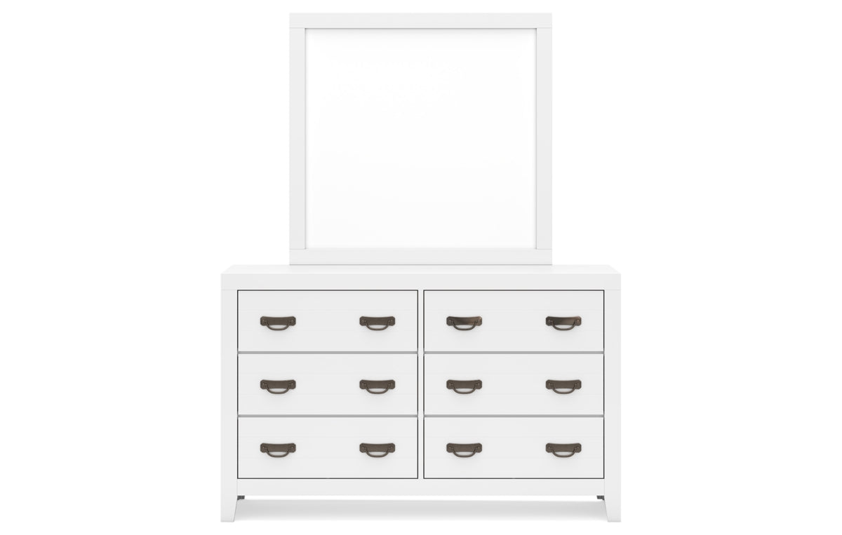 Binterglen Queen Panel Bed with Mirrored Dresser