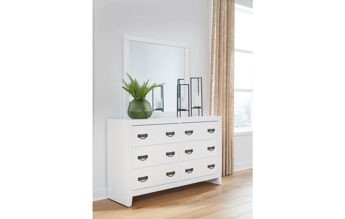 Binterglen Full Panel Bed with Mirrored Dresser