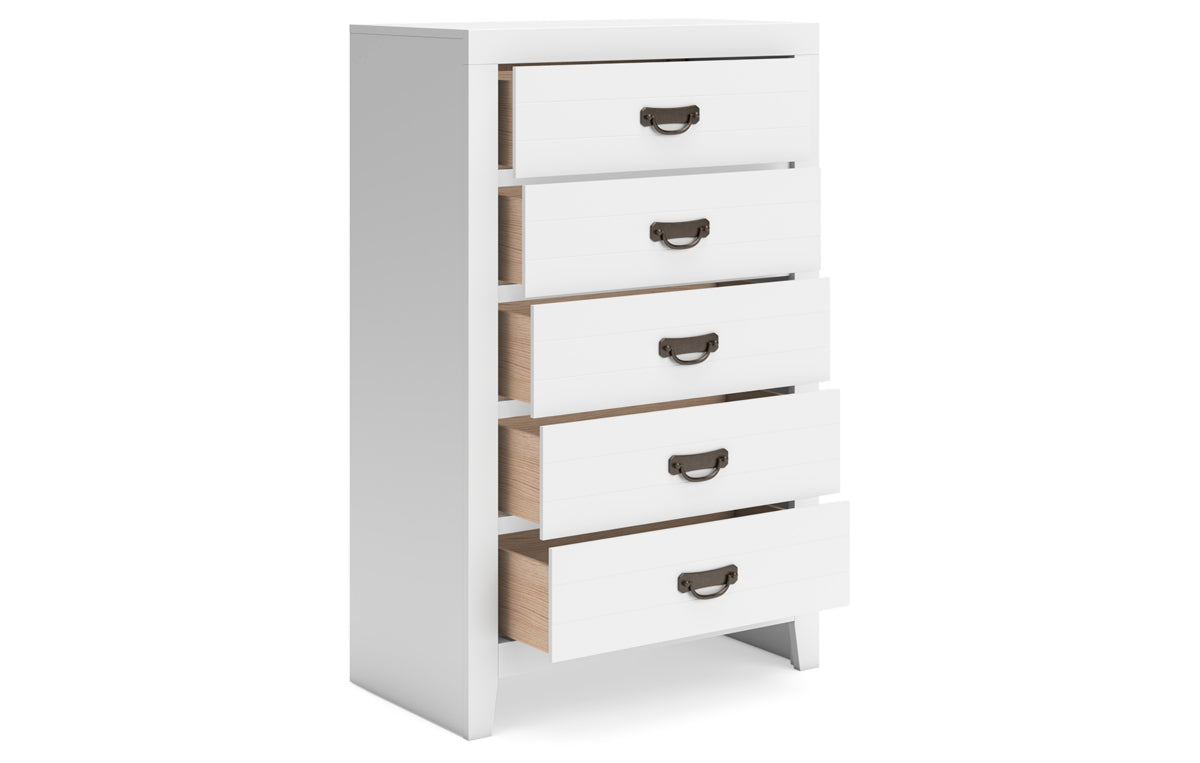 Binterglen Twin Panel Bed, Dresser, Mirror, Chest and Nightstand