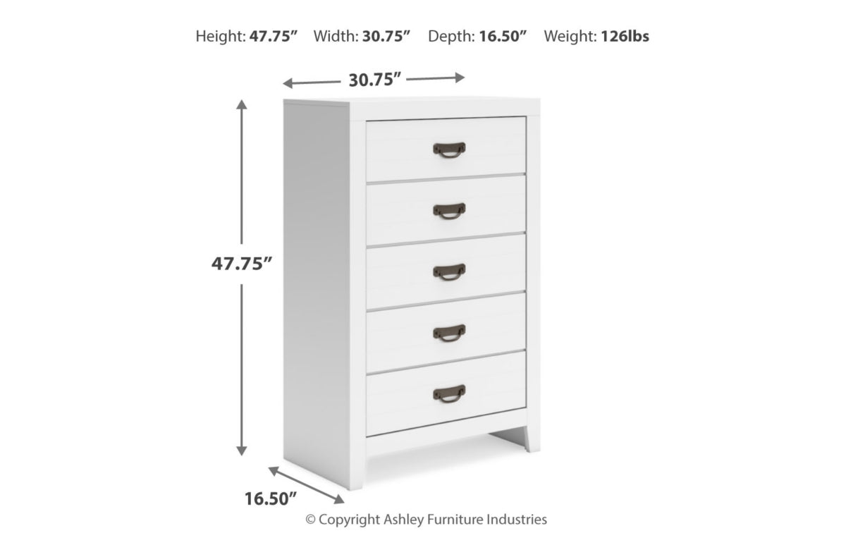 Binterglen California King Panel Bed, Dresser, Mirror and Chest