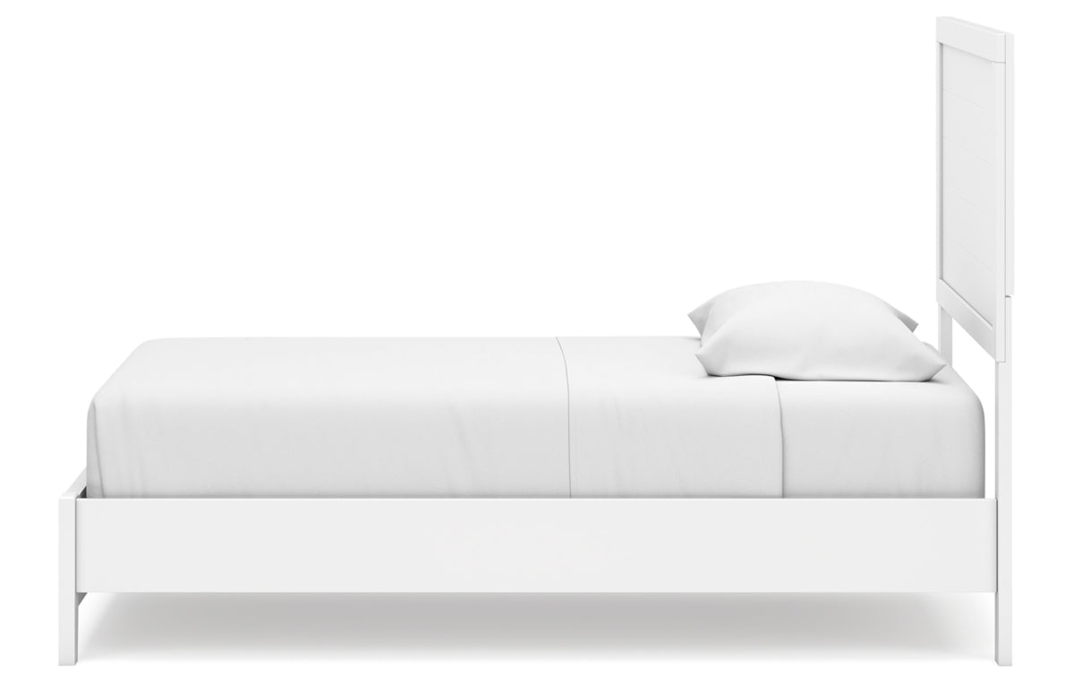 Binterglen Twin Panel Bed with Mirrored Dresser