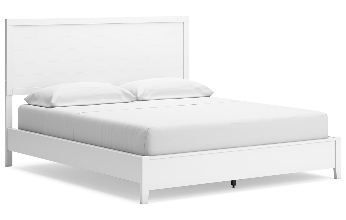 Binterglen California King Panel Bed with Mirrored Dresser
