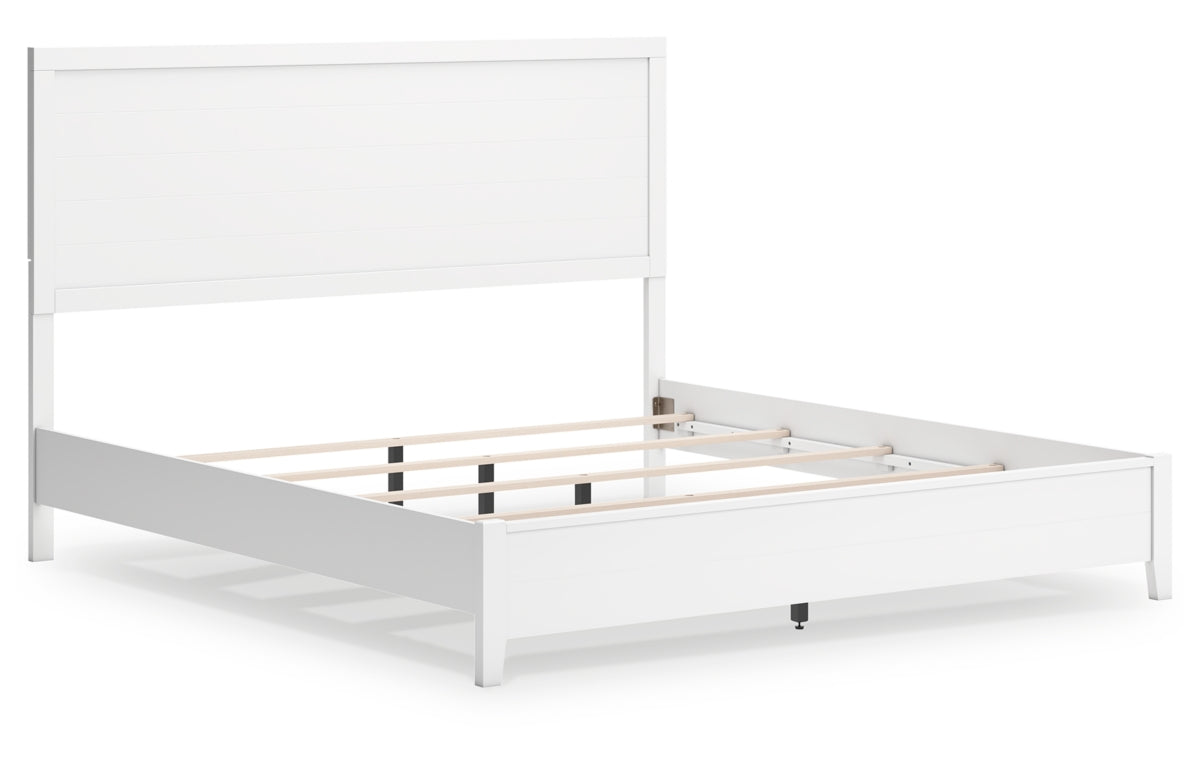 Binterglen King Panel Bed with Mirrored Dresser and Nightstand