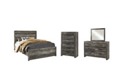Wynnlow Queen Panel Bed with Mirrored Dresser and Chest