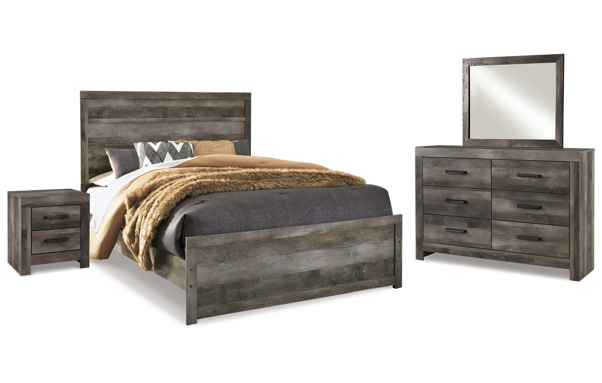 Wynnlow Queen Panel Bed with Mirrored Dresser and Nightstand