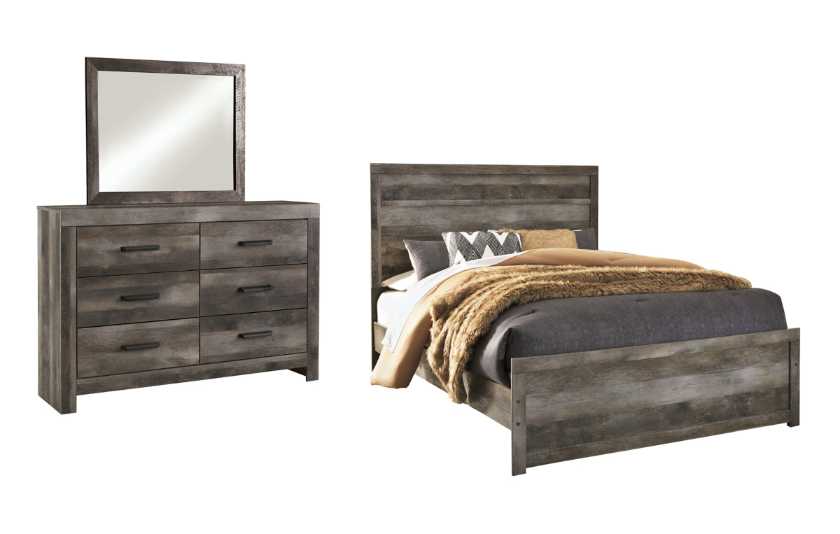 Wynnlow Queen Panel Bed with Mirrored Dresser