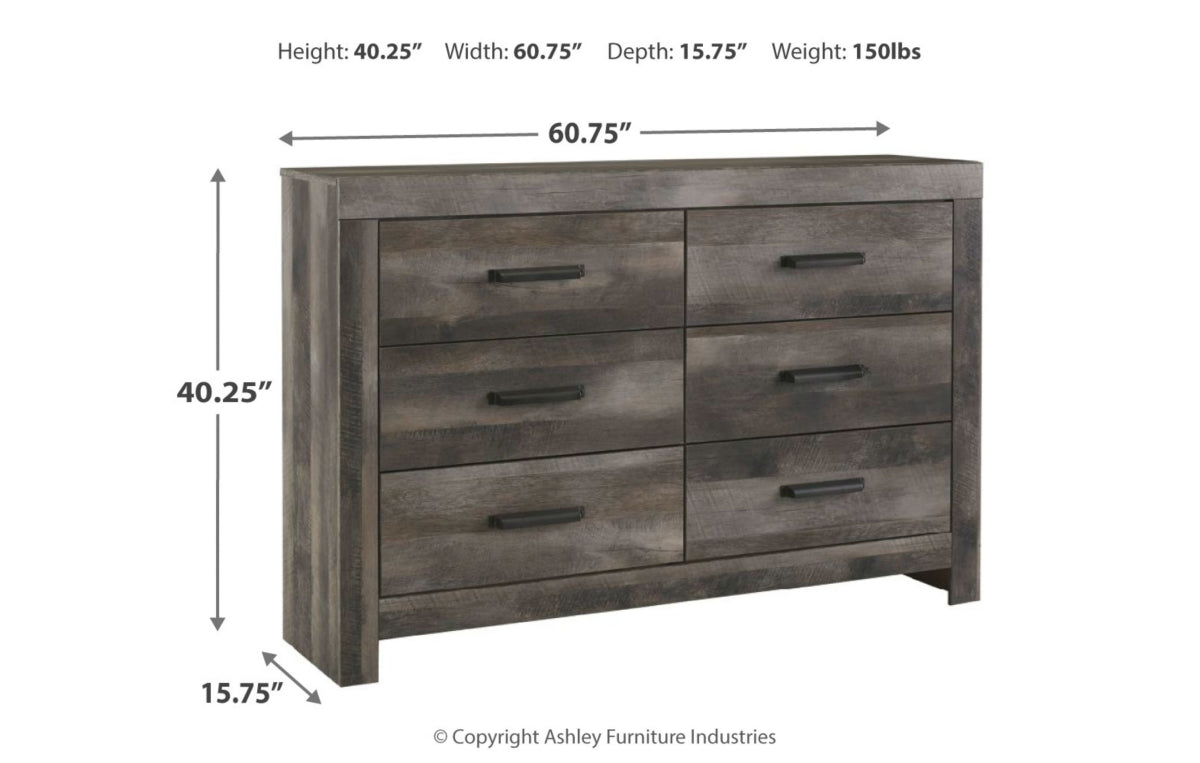 Wynnlow King Panel Bed with Mirrored Dresser and Nightstand