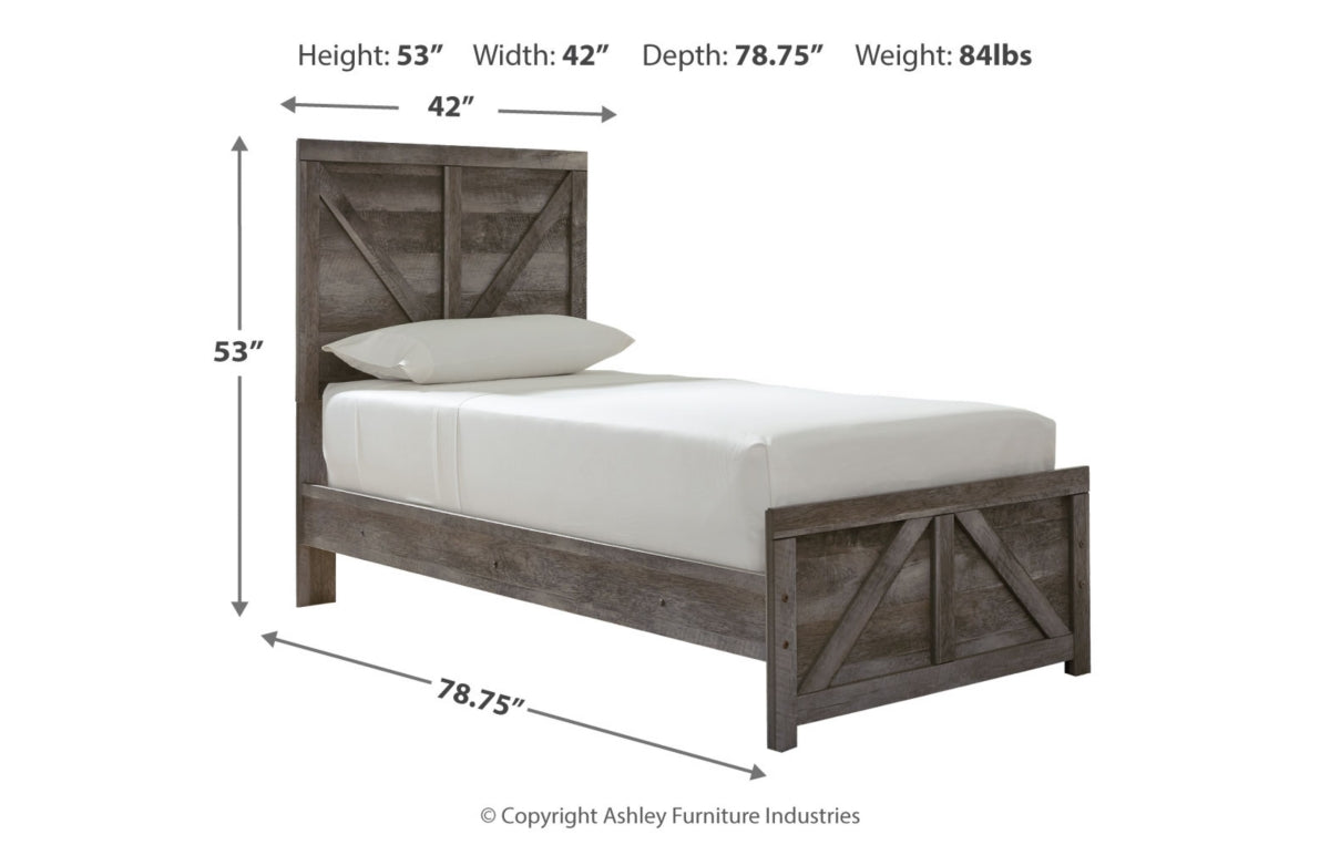 Wynnlow Twin Crossbuck Panel Bed