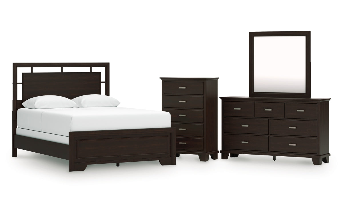 Covetown Queen Panel Bed, Dresser, Mirror and Chest