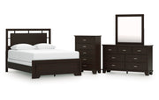 Covetown Queen Panel Bed, Dresser, Mirror and Chest