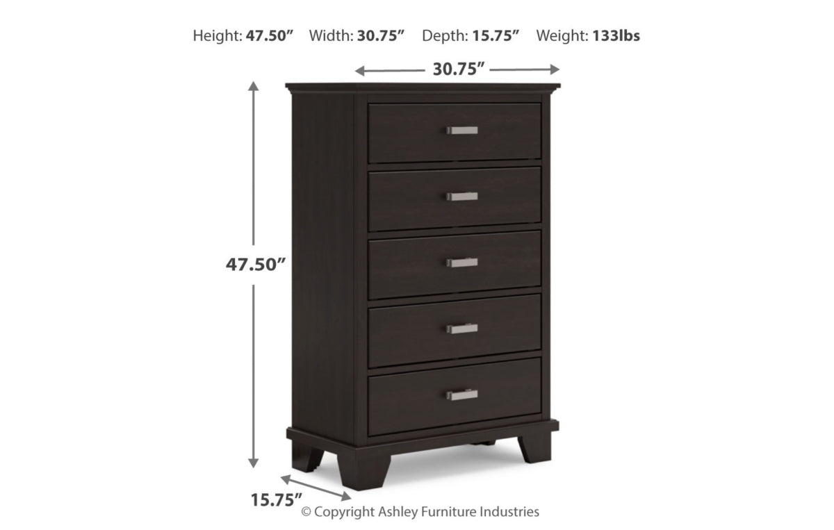 Covetown Queen Panel Bed with Mirrored Dresser, Chest and Nightstand